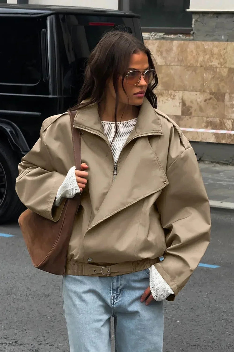 WW | Khaki Lapel Trench Casual Jacket