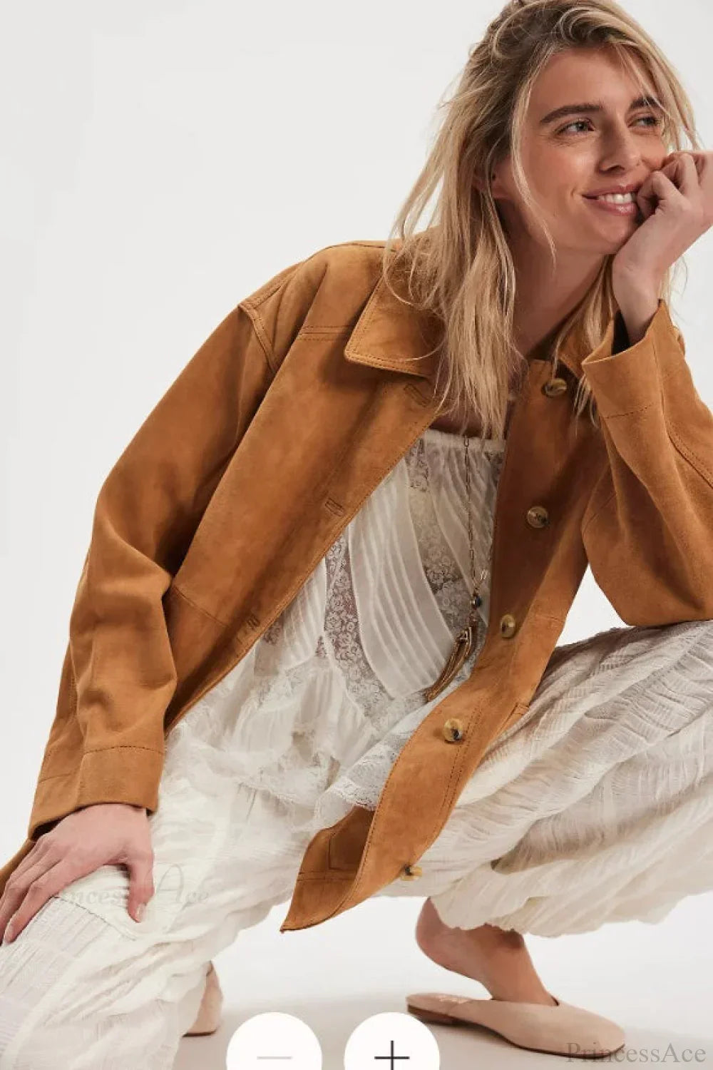 WW | Schlichte Wildleder Einreiher-Jacke