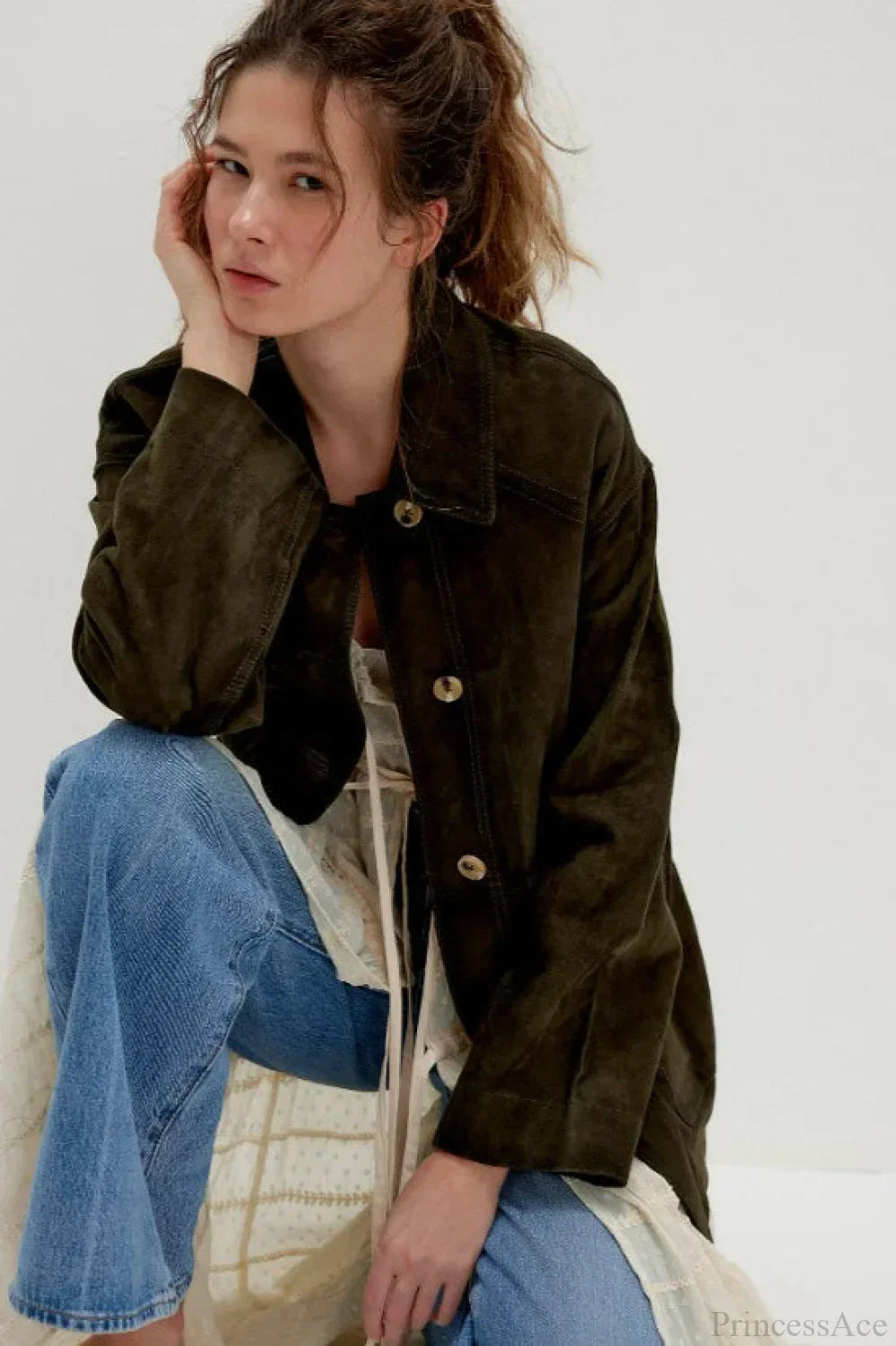 WW | Schlichte Wildleder Einreiher-Jacke