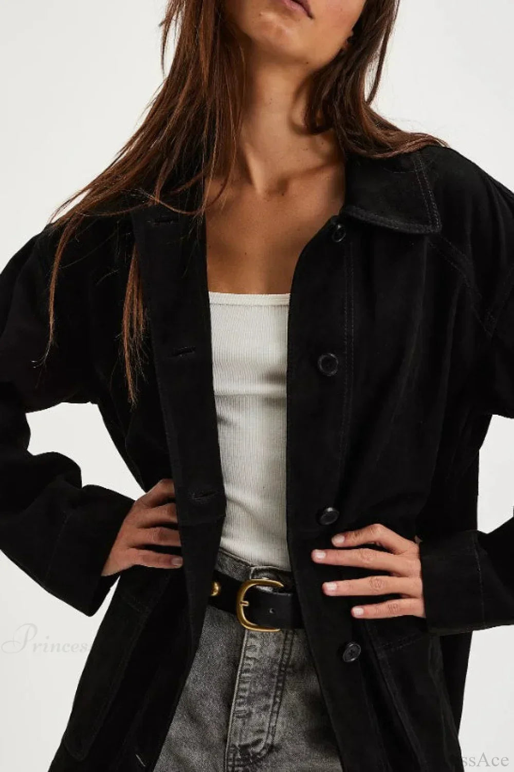 WW | Schlichte Wildleder Einreiher-Jacke