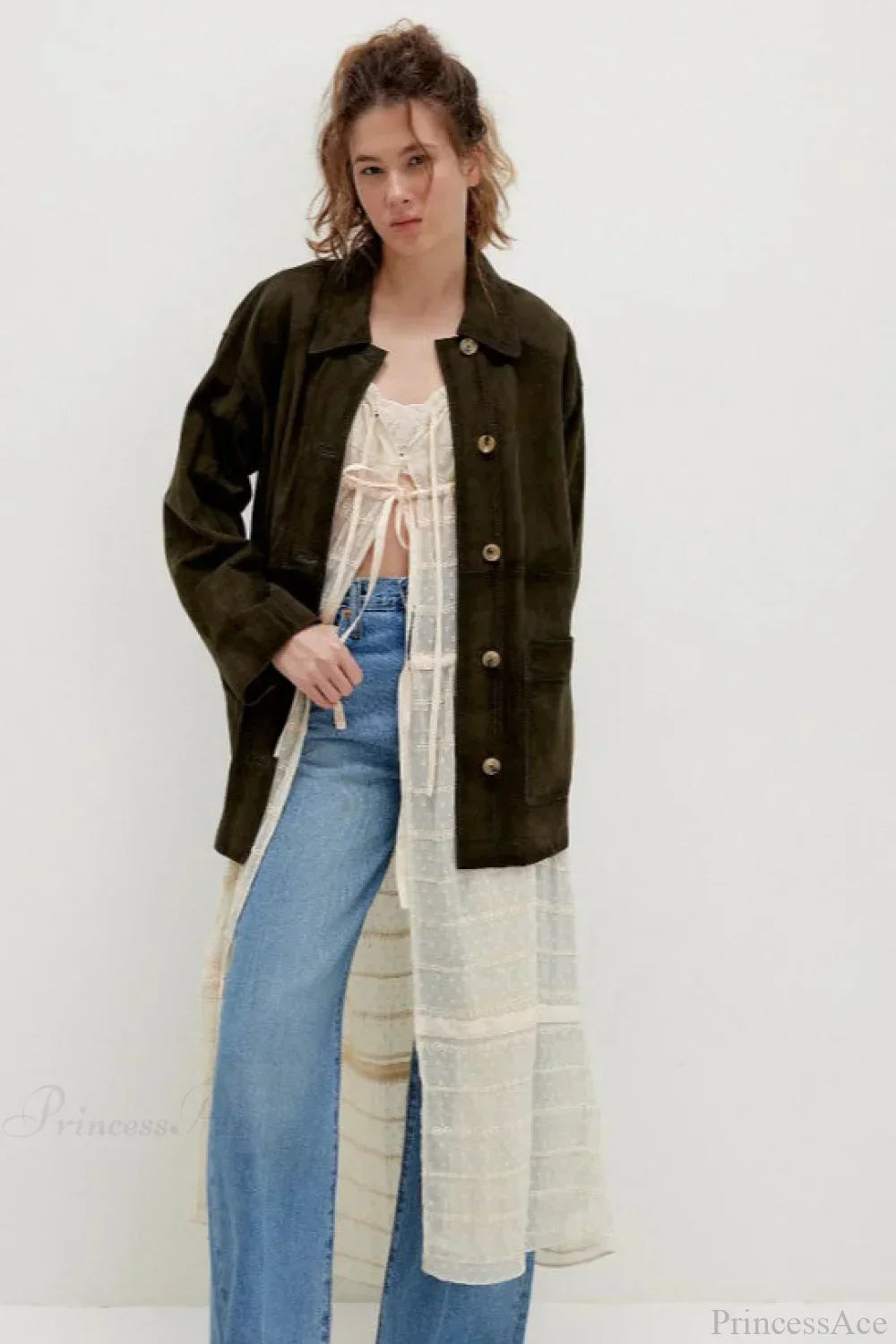 WW | Schlichte Wildleder Einreiher-Jacke