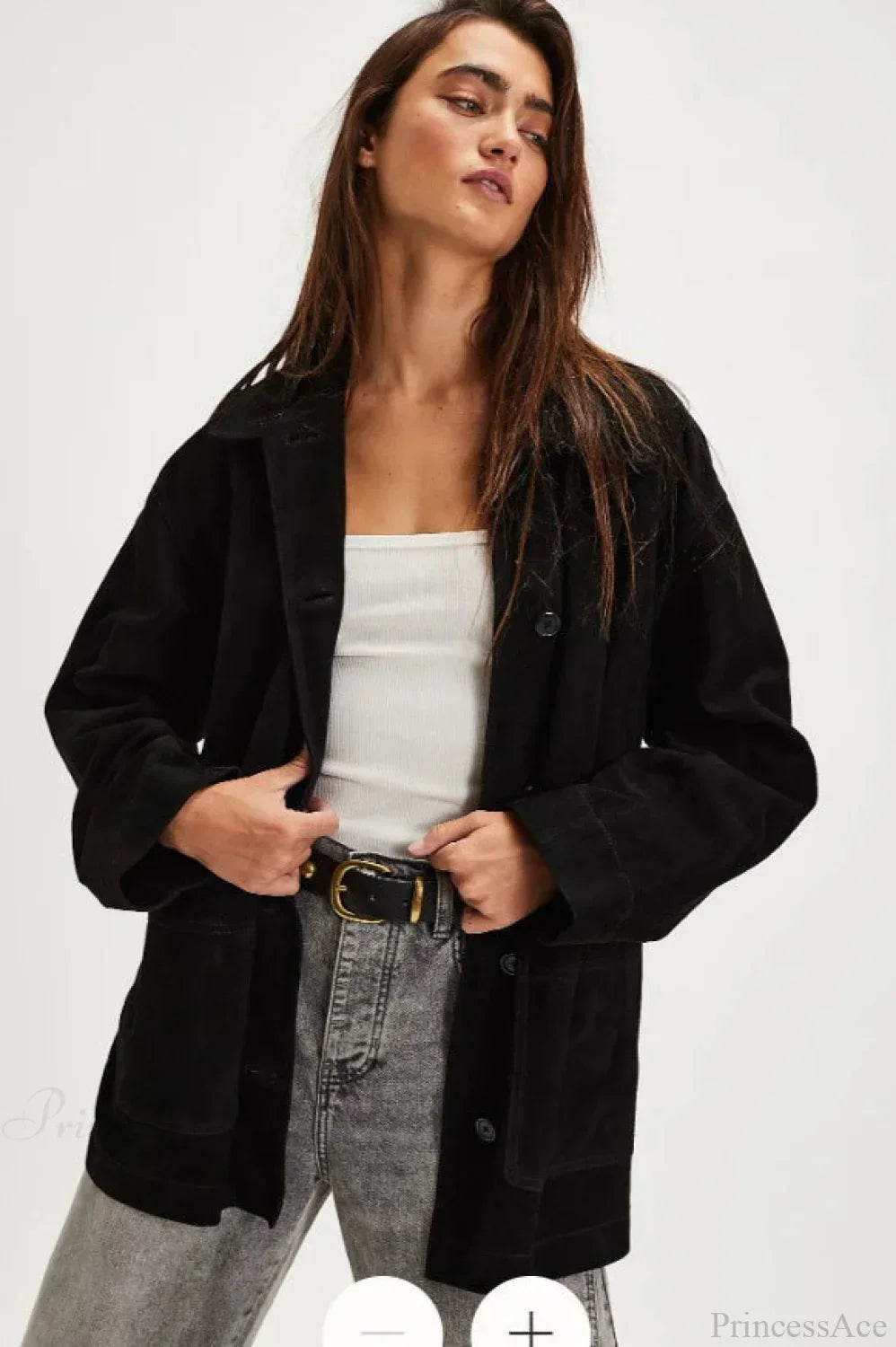 WW | Schlichte Wildleder Einreiher-Jacke