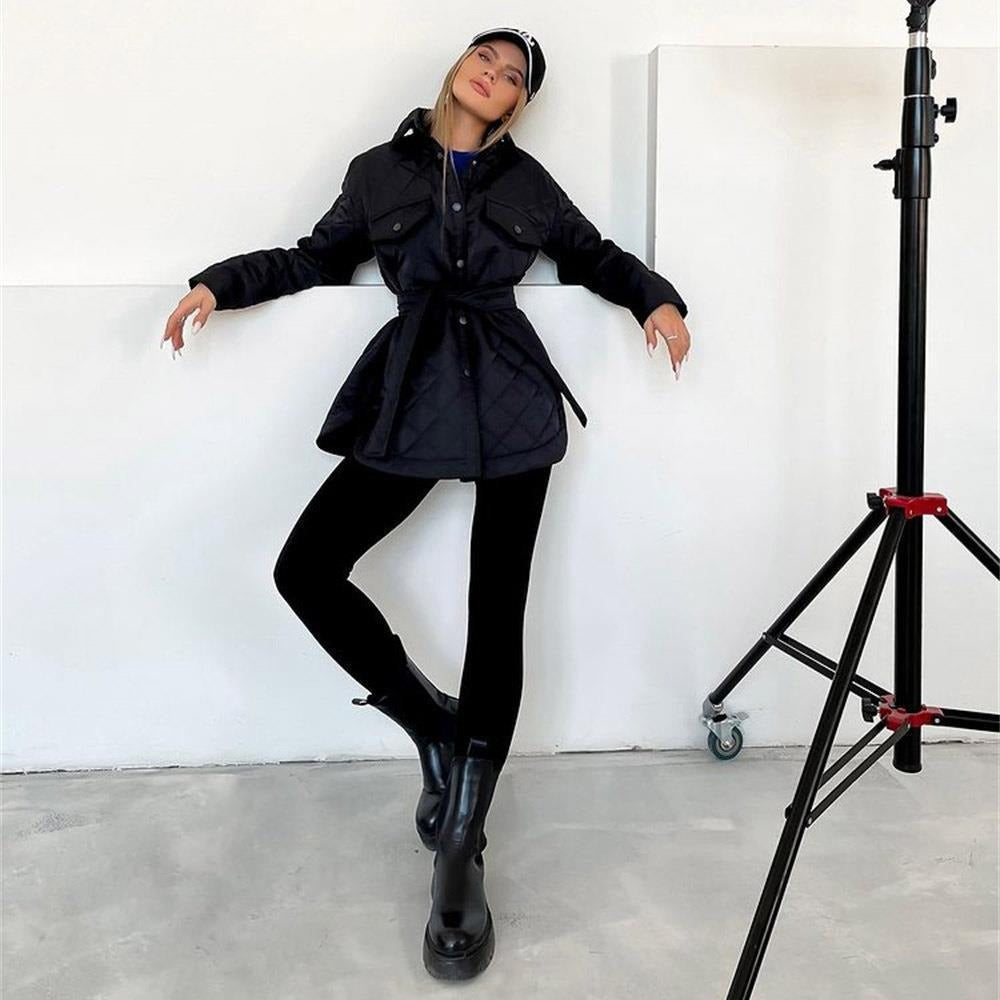 WW | Damen Gepolsterter Mantel Trenchcoat für den Saisonwechsel 2023