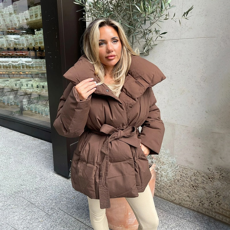 WW | Warme Dicke Jacke mit Gürtel - Stilvoll & Gemütlich