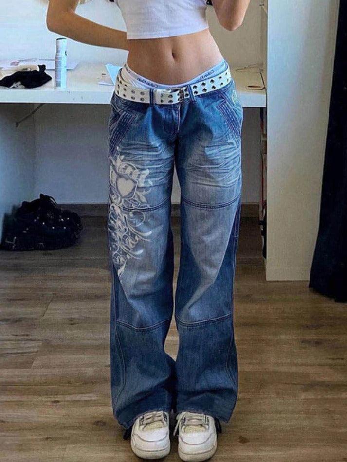 WW | Gewaschene Herzmuster Cargojeans