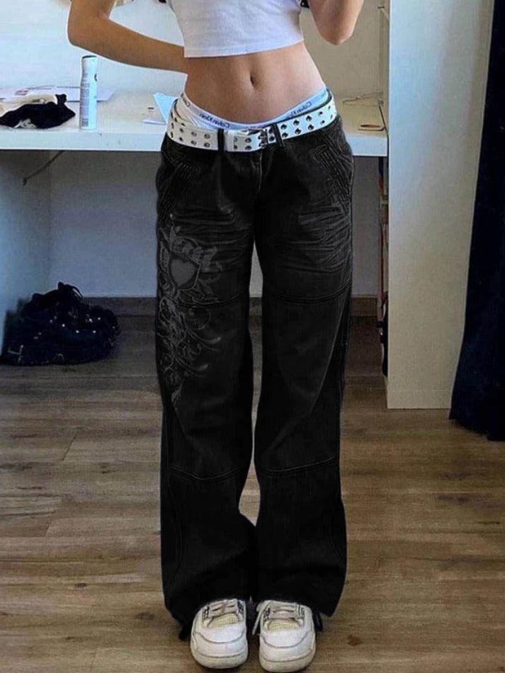 WW | Gewaschene Herzmuster Cargojeans