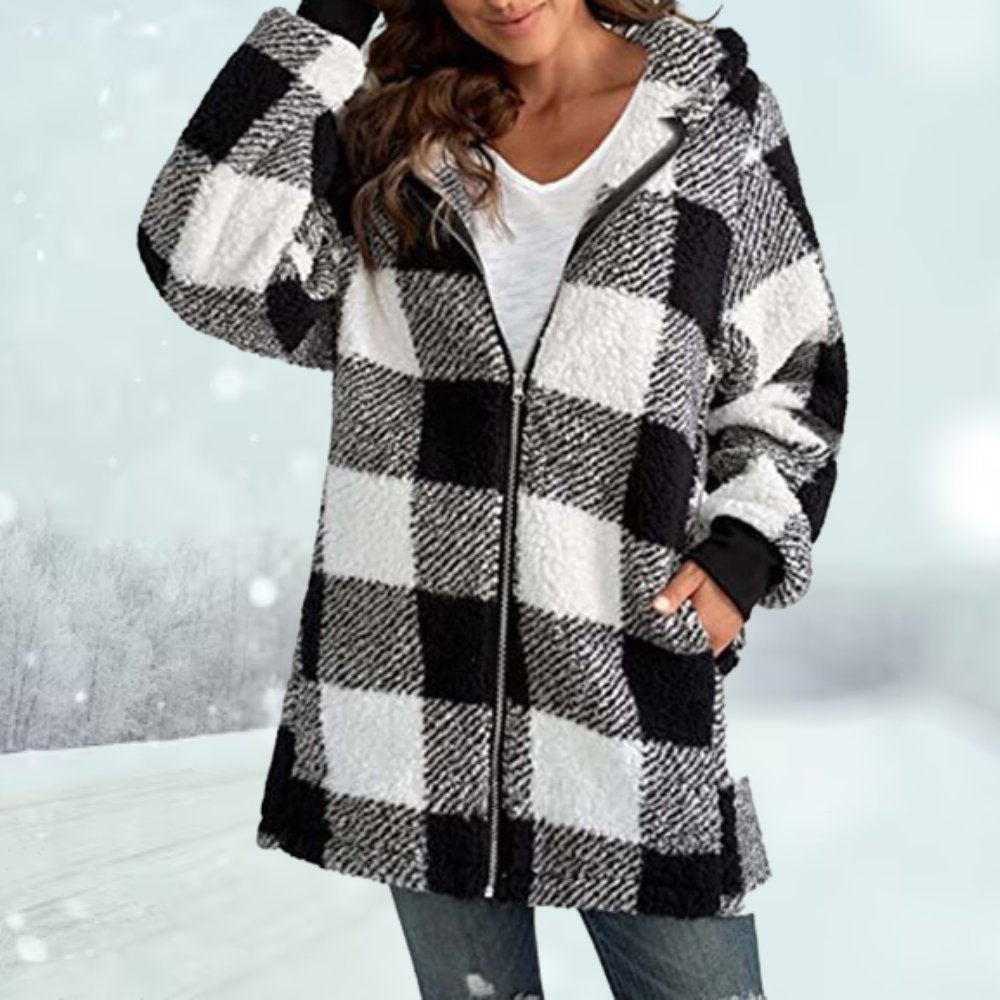WW | Warm Plaid Hooded Jacket