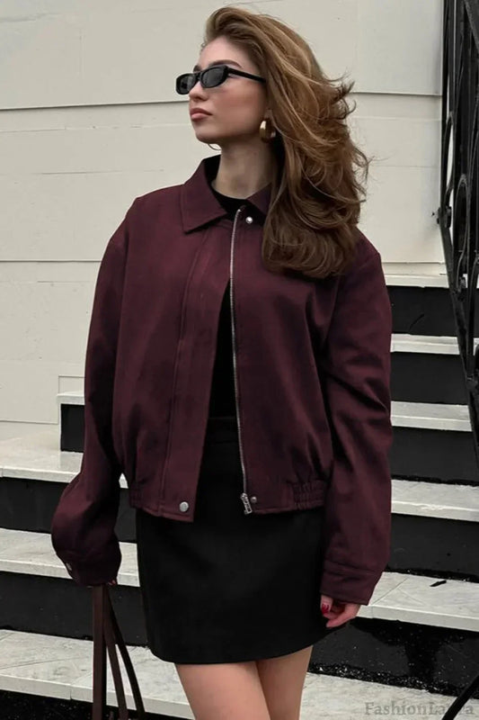 WW | Rote Wildleder Utility Jacke