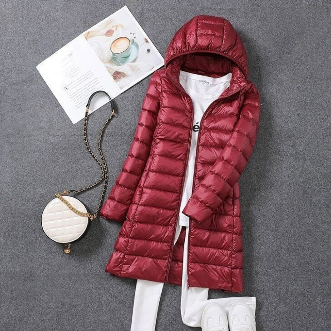WW | Long Down Jacket Pleasantly Warm & Stylish