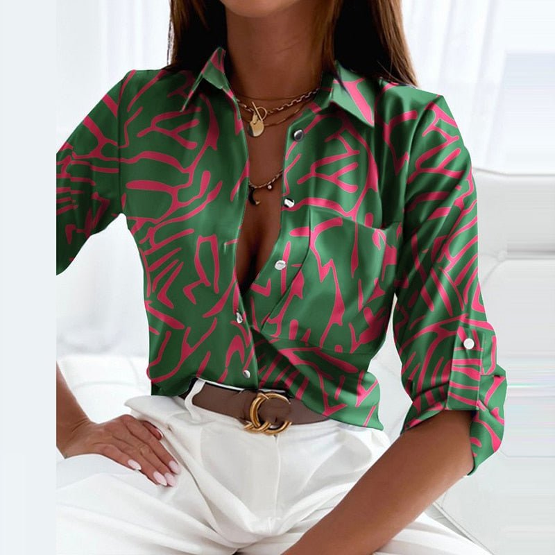 W&W Blouse with Turnover Collar