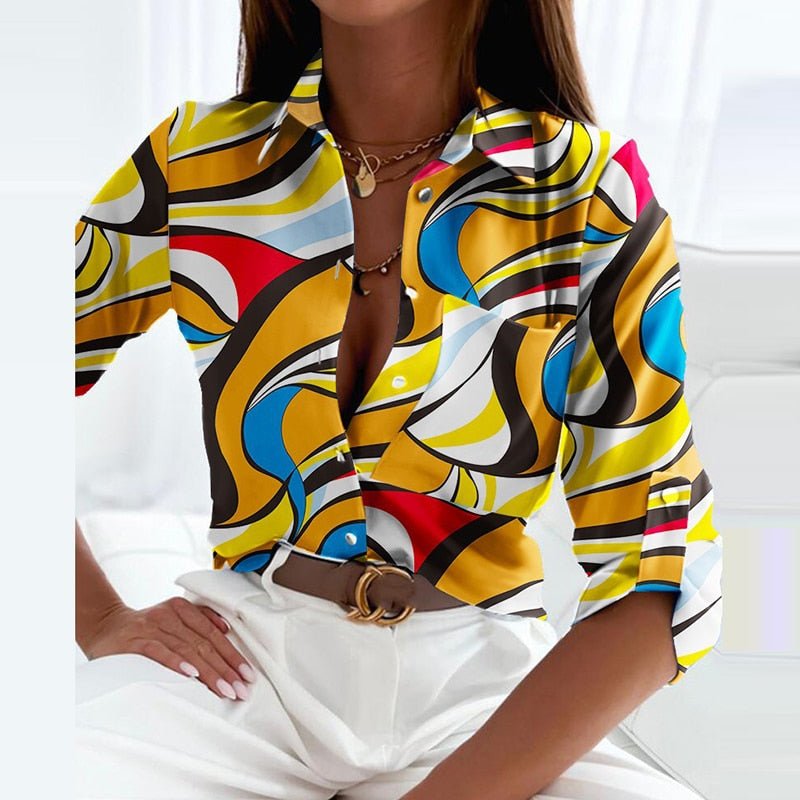 W&W Blouse with Turnover Collar