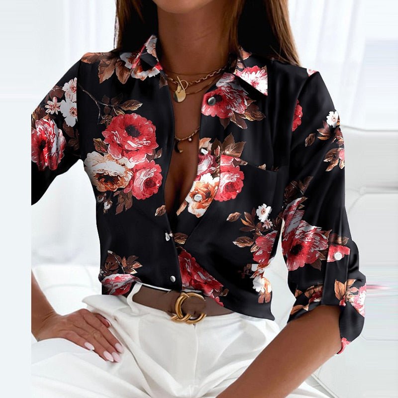 W&W Blouse with Turnover Collar