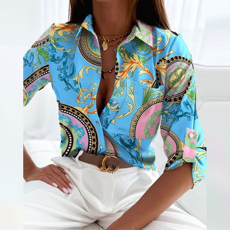 W&W Blouse with Turnover Collar