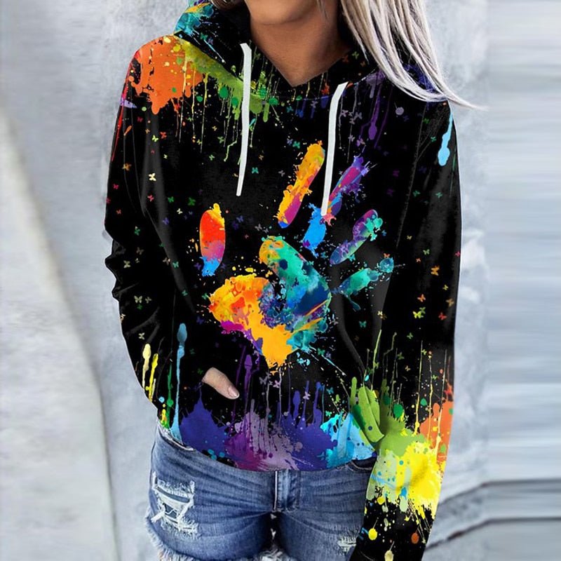 WW | Digitaler Druck Lässig Pullover