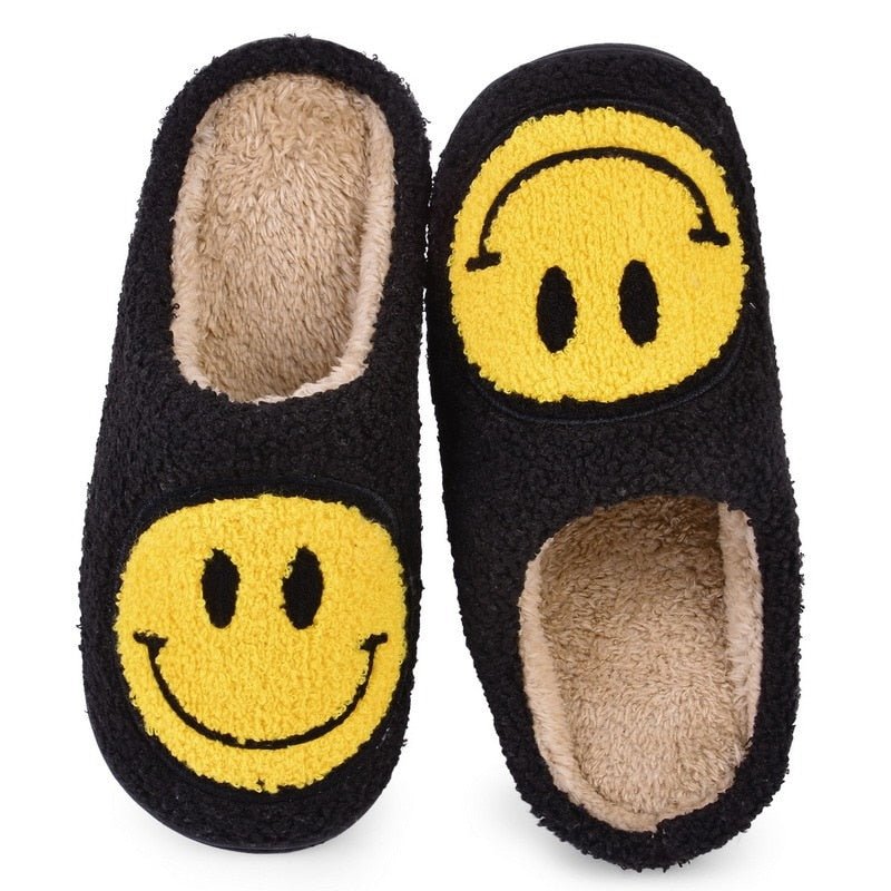 WW | Großes Smiley Muster Pelzpantoffel