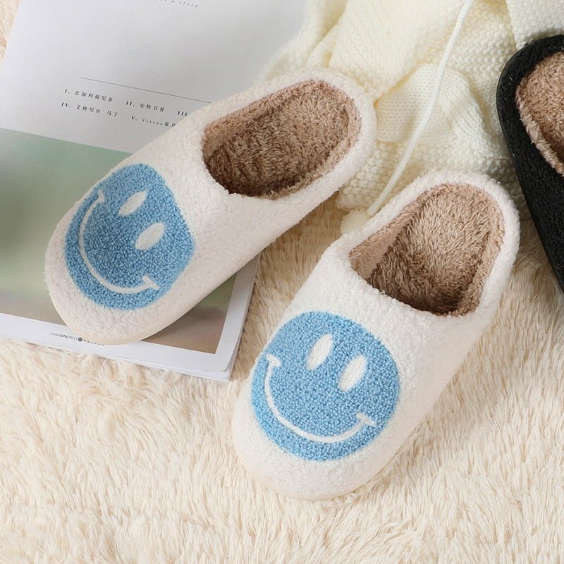 WW | Großes Smiley Muster Pelzpantoffel