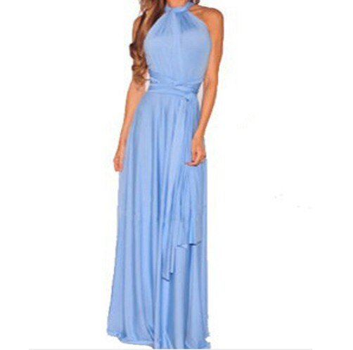 WW | Elegantes Halter-Maxikleid ohne Rücken für Frauen