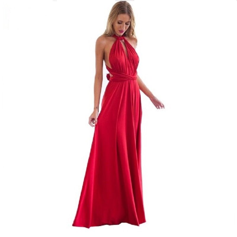 WW | Elegantes Halter-Maxikleid ohne Rücken für Frauen