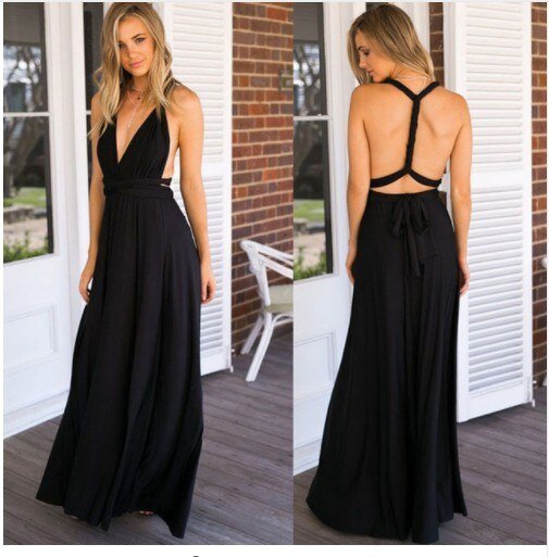 WW | Elegantes Halter-Maxikleid ohne Rücken für Frauen