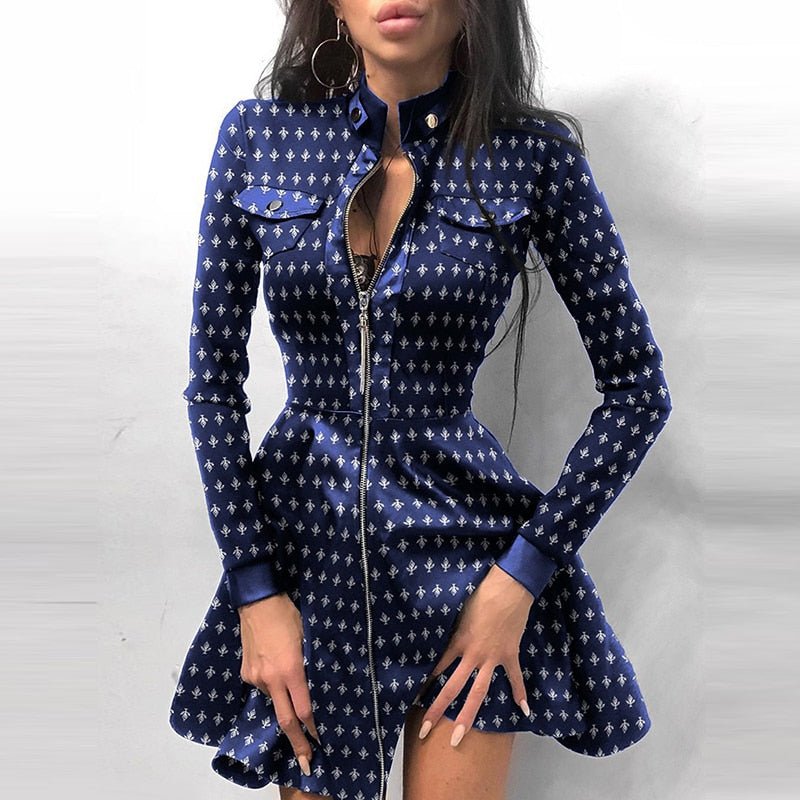 W&W Leder-Reißverschluss Minikleid