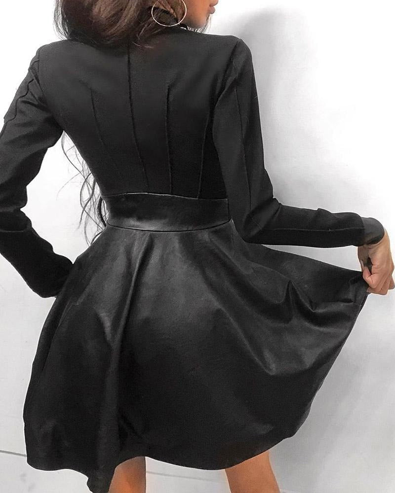 W&W Leder-Reißverschluss Minikleid