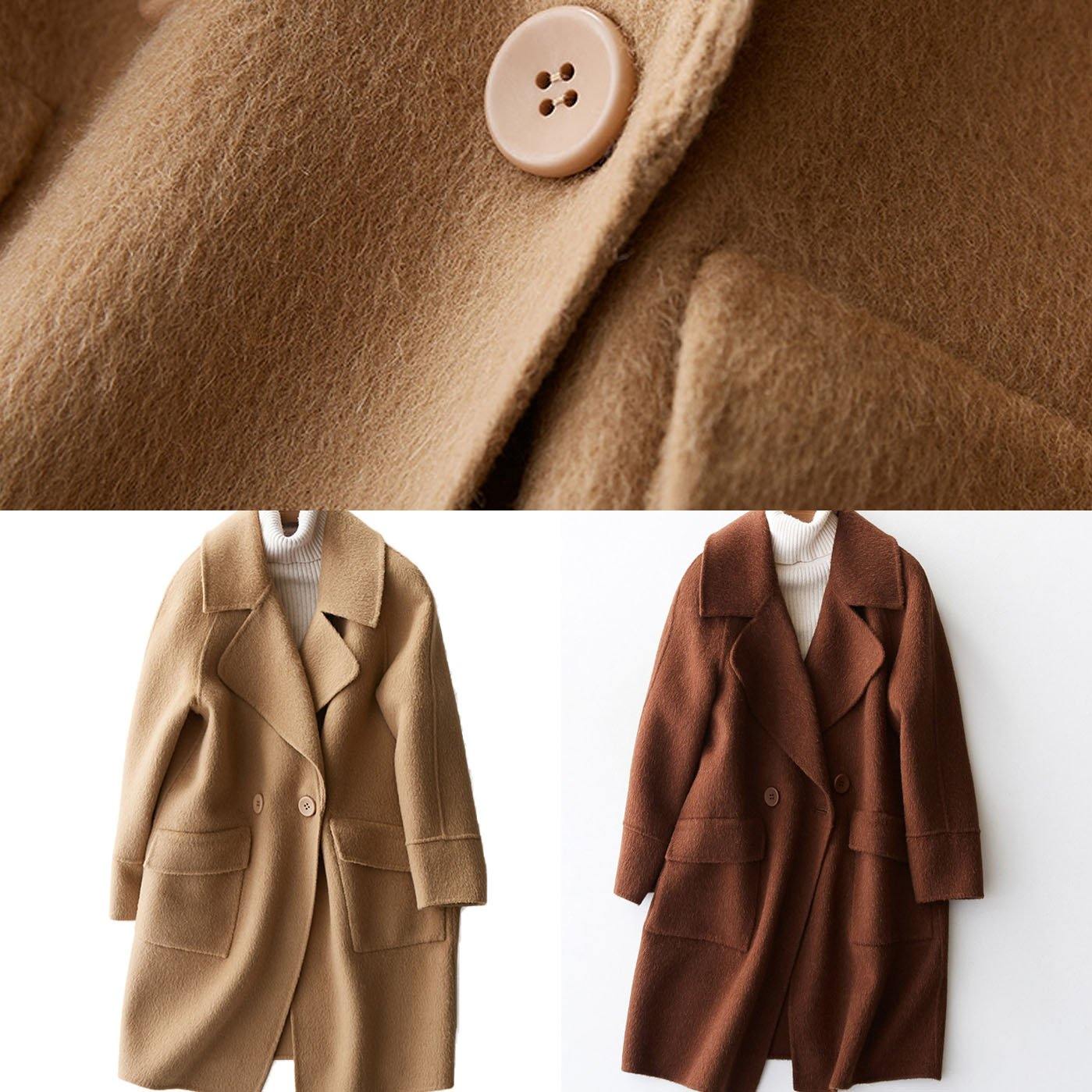 WW | Chic Winter Coat Khaki with Large, Comfortable Pockets