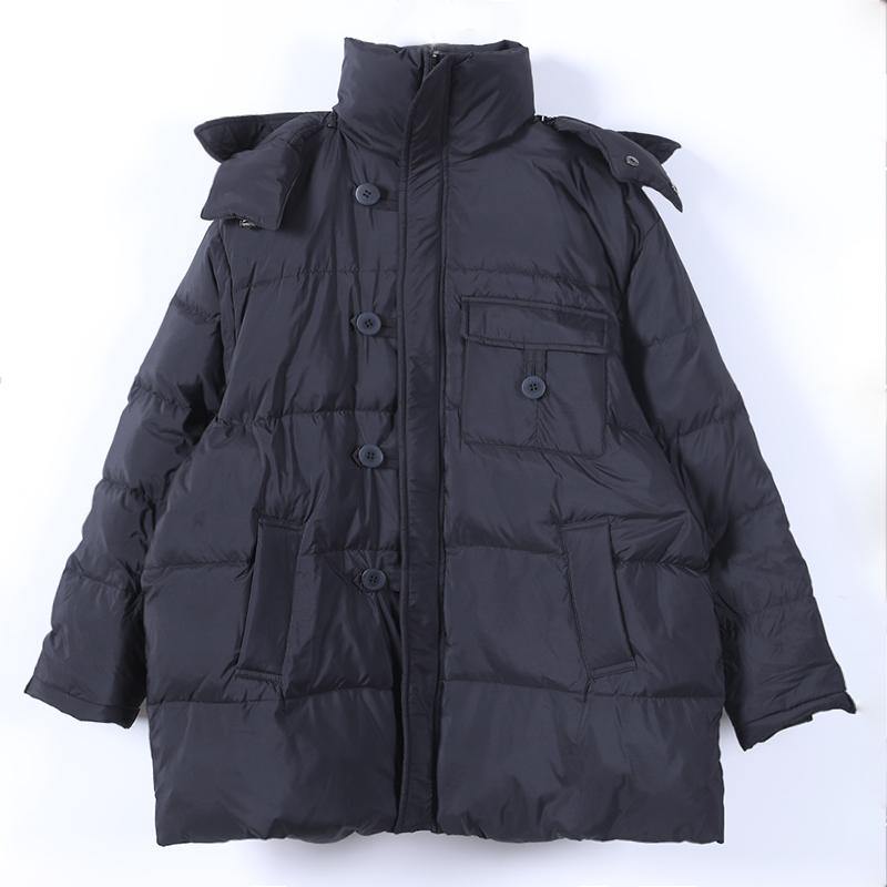 WW | Black Warm Winter Coat Plus Size Hooded Down Jacket Zipper Jackets