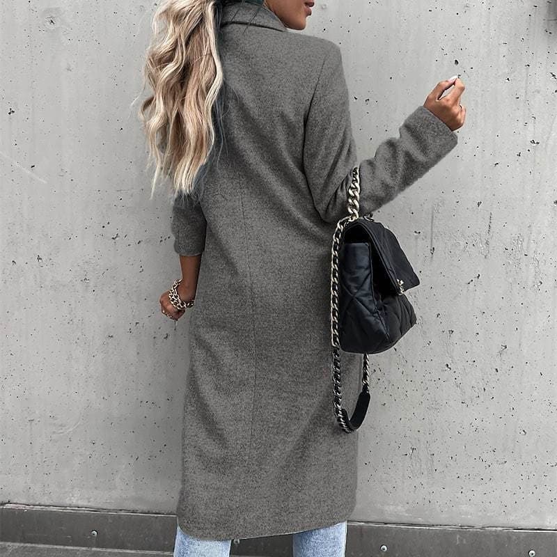 WW | Long Coat - Wool Blend - Classic Fit - Single Breasted with Side Pockets