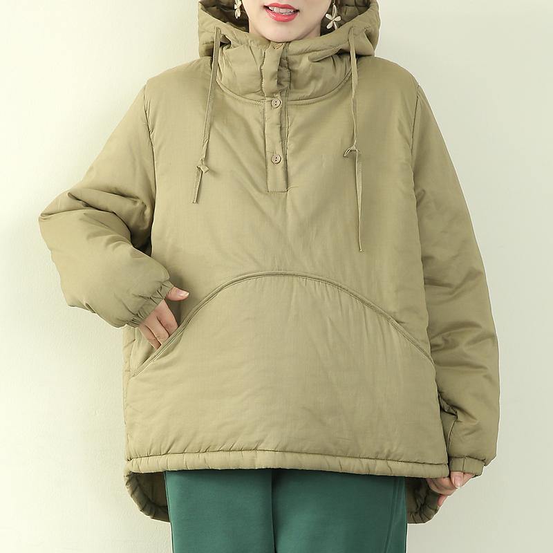WW | Plus-Size-Jacken Überbekleidung hellgrün Kapuzenparka mit Kordelzug