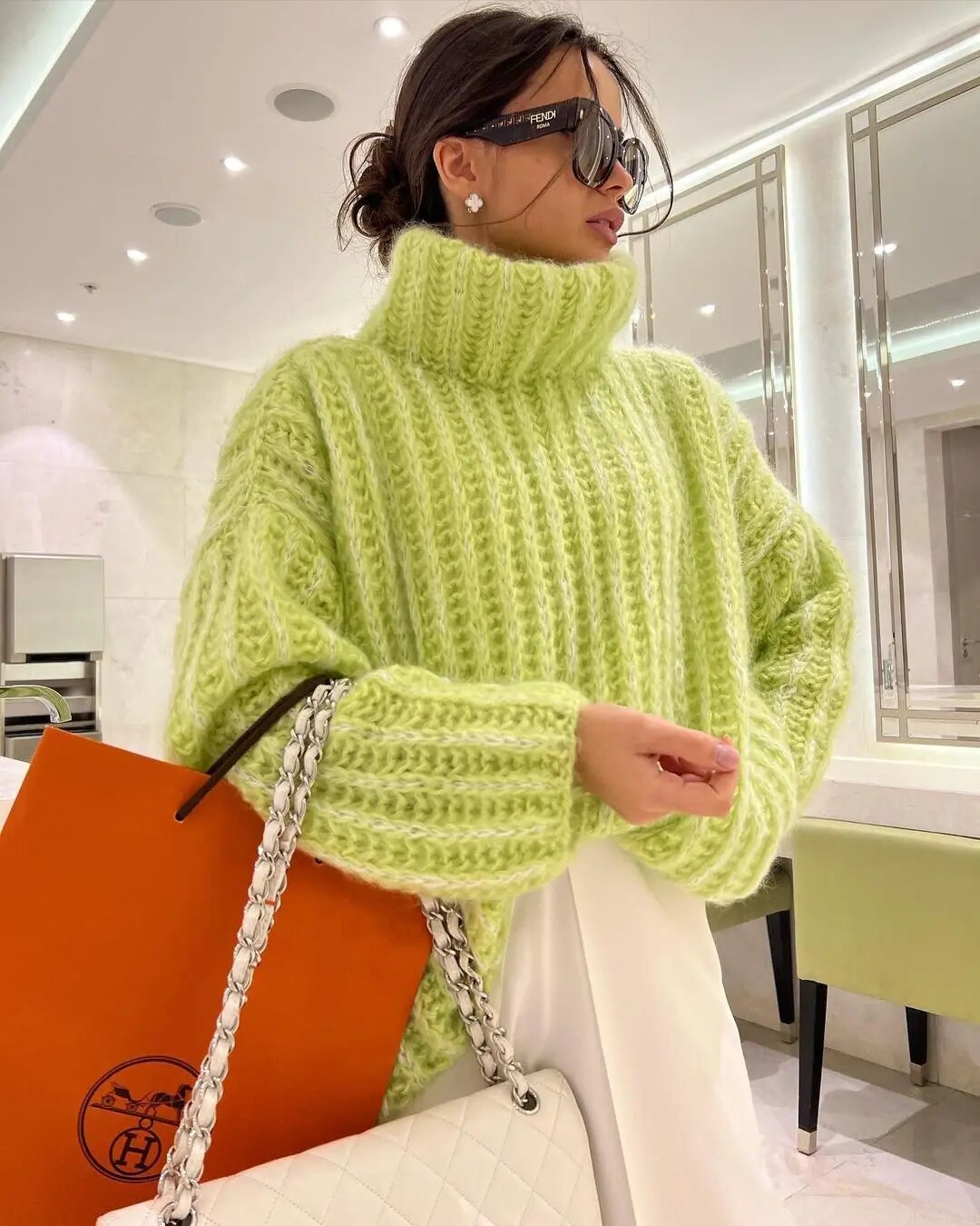WW - Damen trendiger oversized Pullover