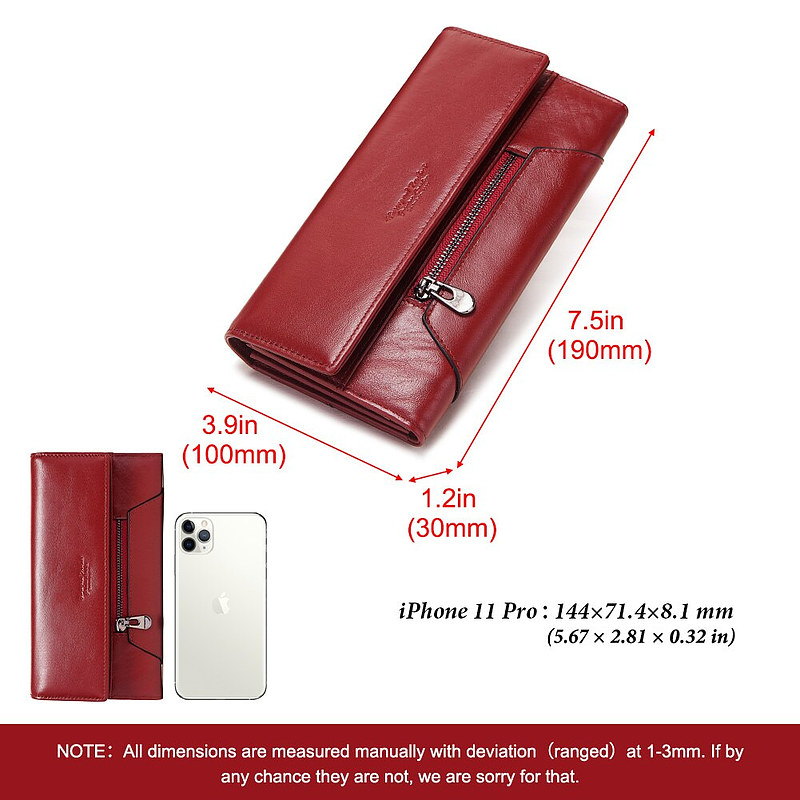 WW | Women's Leather Wallet Coin Purse RFID Anti-Theft Card Holder