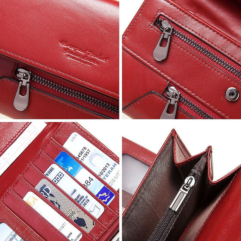 WW | Women's Leather Wallet Coin Purse RFID Anti-Theft Card Holder