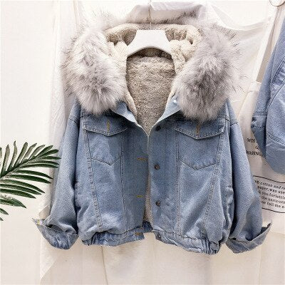 WW | Damen Denim Winterjacke - Stilvoll & Warm