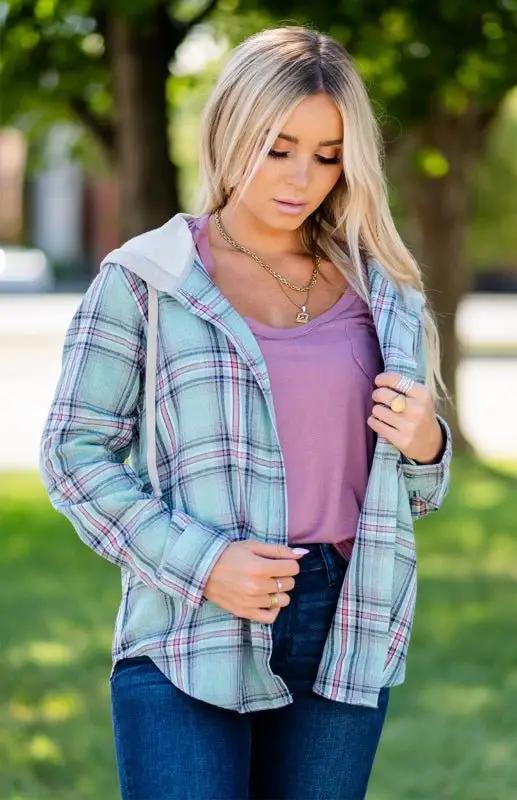 WW | Damen Hoodie Knopfen-Down Freizeitshirt Jacke