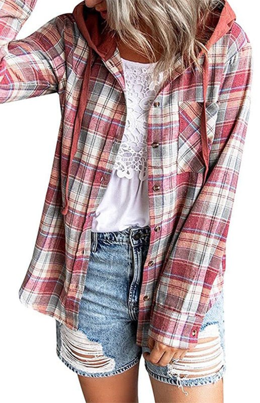 WW | Damen Hoodie Knopfen-Down Freizeitshirt Jacke