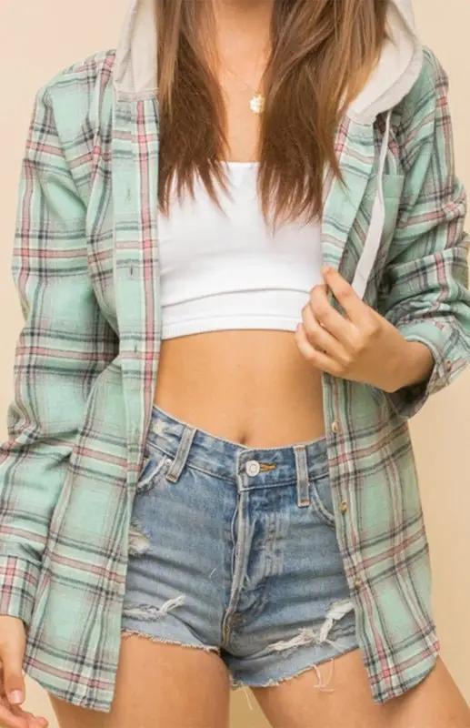 WW | Damen Hoodie Knopfen-Down Freizeitshirt Jacke