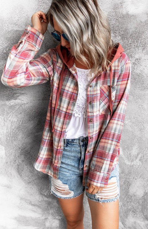 WW | Damen Hoodie Knopfen-Down Freizeitshirt Jacke