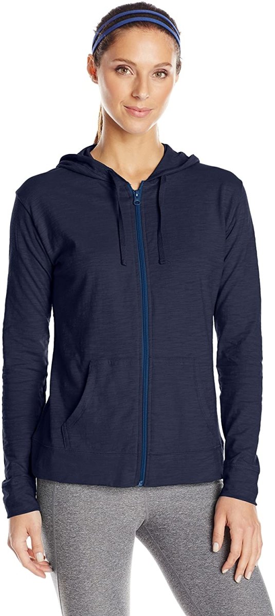 WW | Damen Jersey Vollzip Kapuzenpulli Activewear