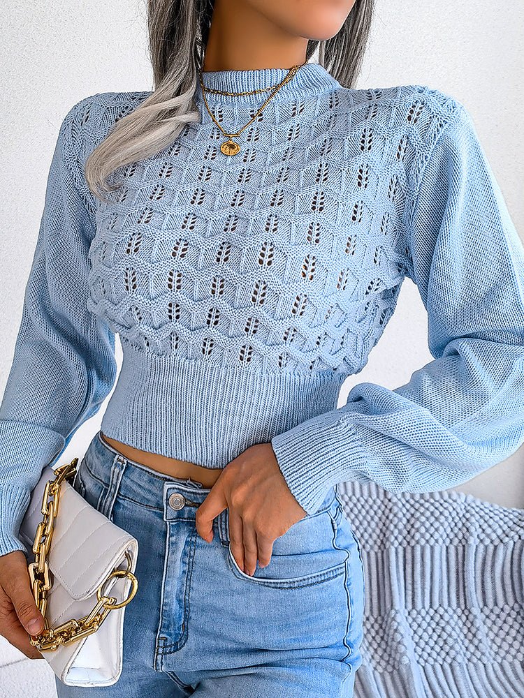WW | Crop-Top für den Winter mit elegantem Strickmuster für Frauen