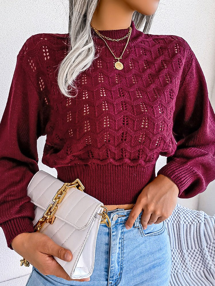 WW | Crop-Top für den Winter mit elegantem Strickmuster für Frauen