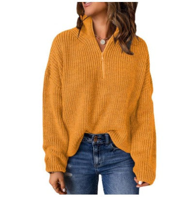 WW | Eleganter Damenpullover mit V-Ausschnitt und Polo-Kragen