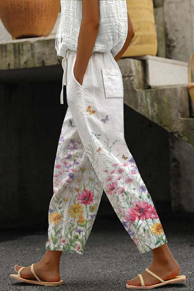 WW | Casual Unique Printed Button Pocket Pants