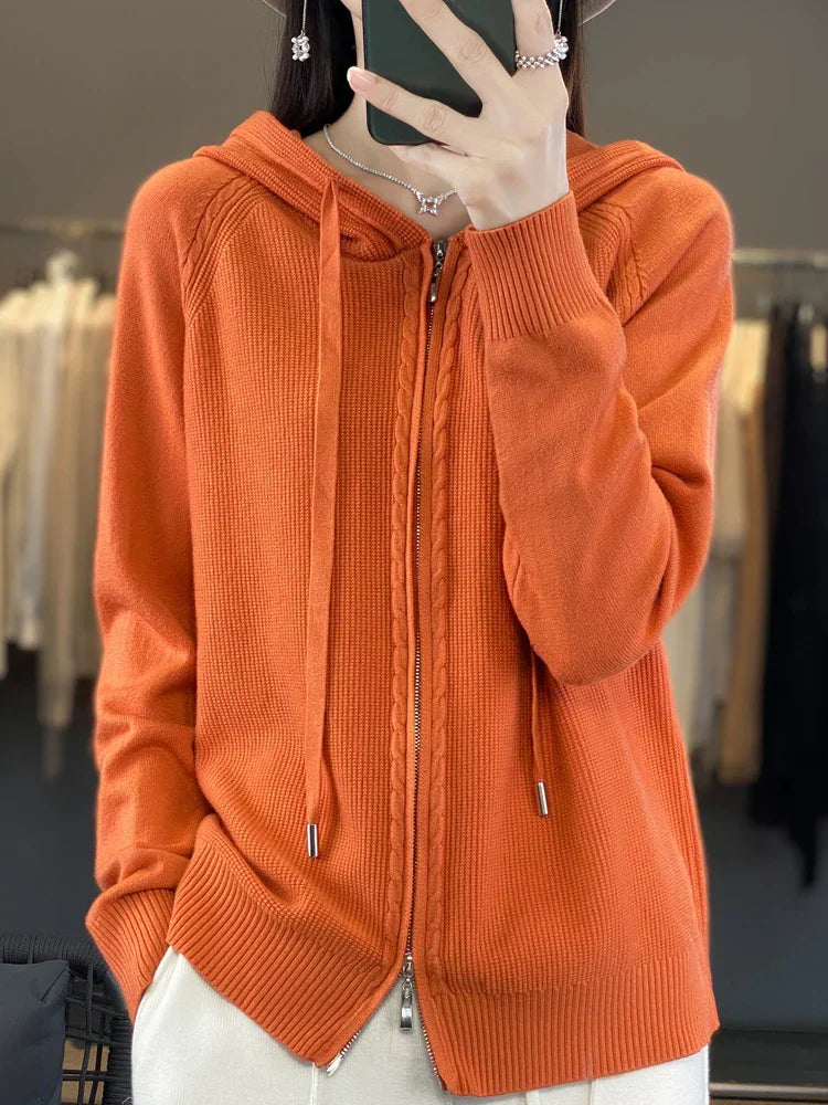 WW | Luxuriöser Kapuzen-Cardigan